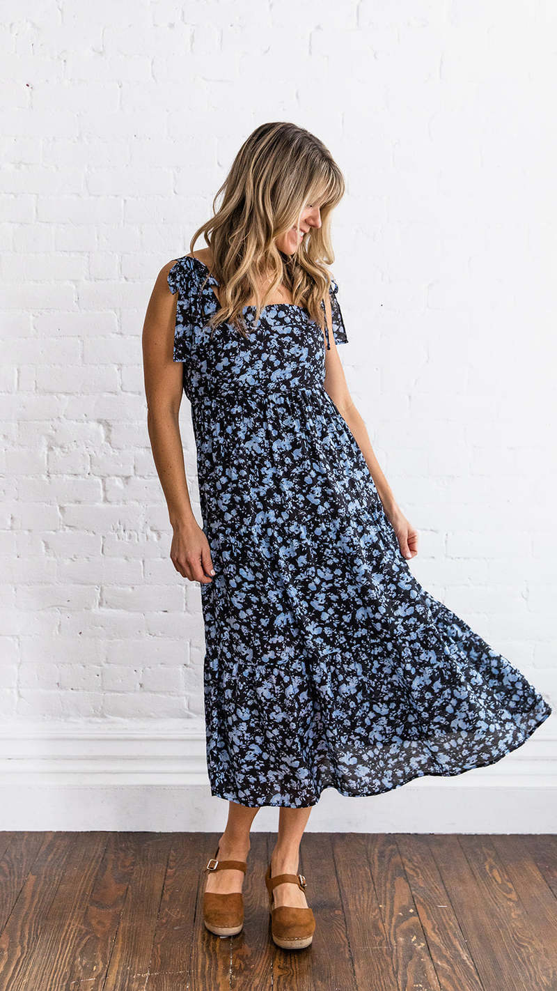 blu pepper blue dress Blu Pepper Pleated Mini Dress main image 0