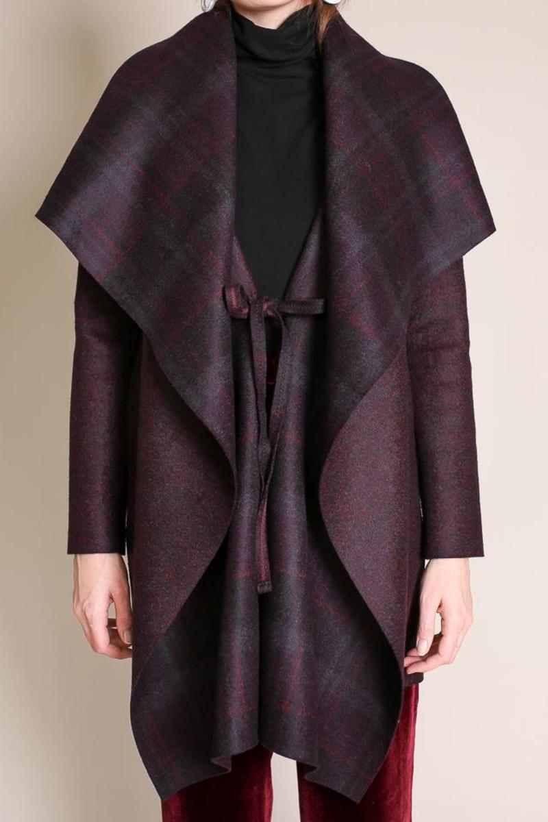 Harris Wharf London Blanket Coat in Burgundi Garmentory
