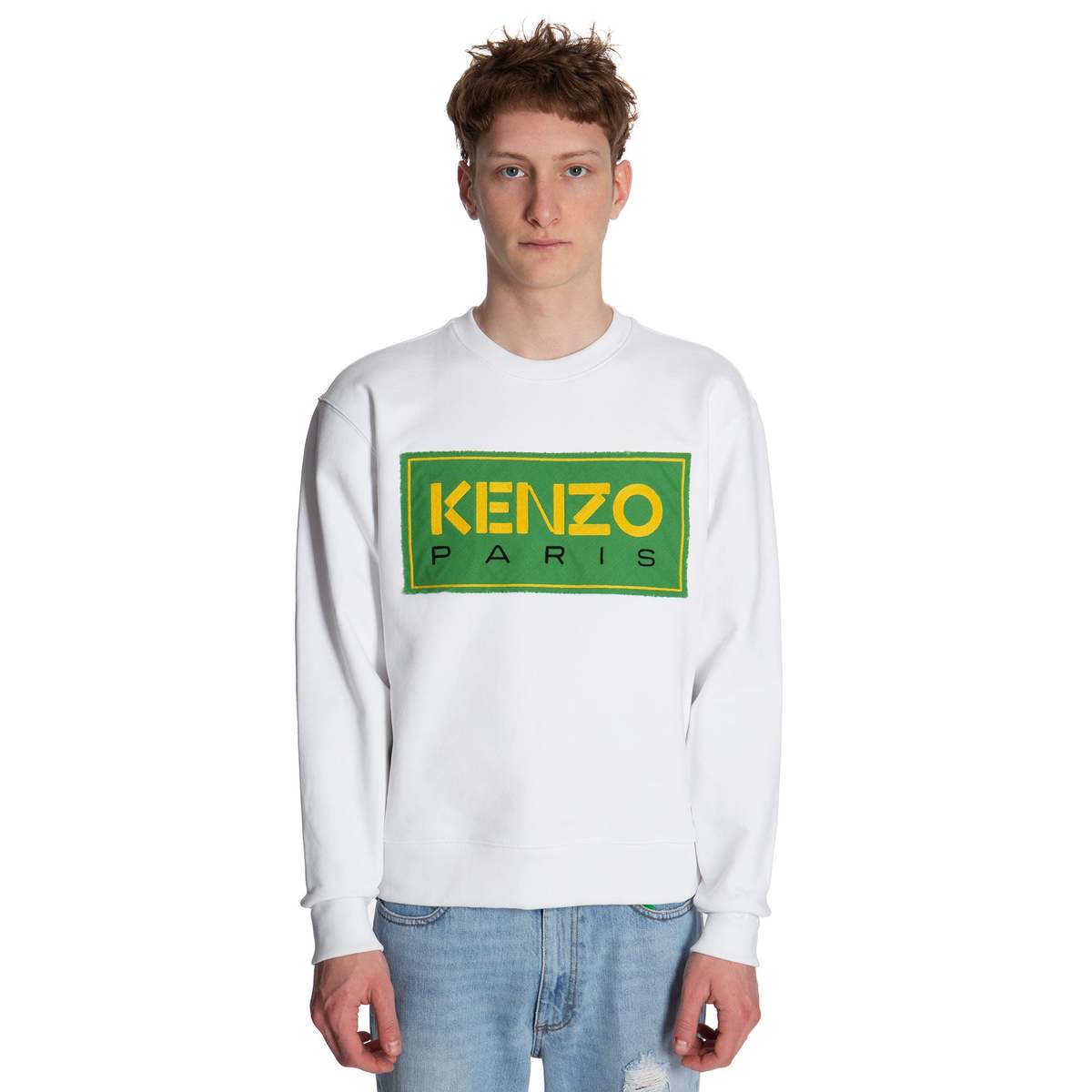 ★KENZO★ Paris Sweatshirt White FD55SW4474ME01 FD55SW4474ME Kenzo Paris White Tiger Head Embroidered Hoodie Sweatshirt