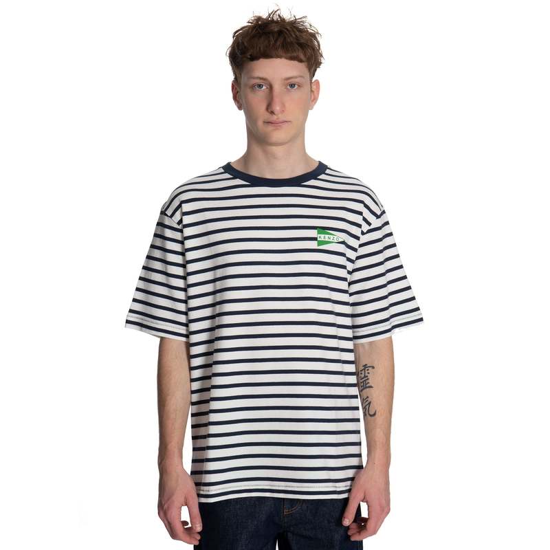 ★KENZO★ Nautical Stripe Oversized T-Shirt Midnight Blue FD Kenzo Nautical Striped Oversize T-shirt in Midnight Blue | FWRD