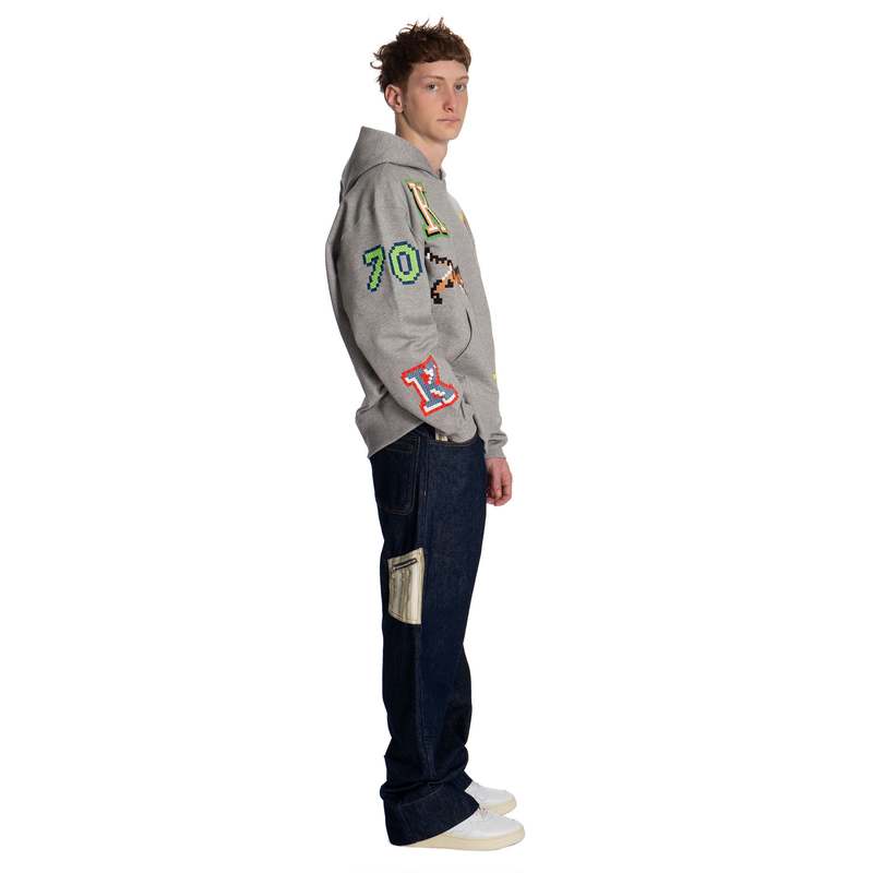 【KENZO】メンズ ピクセル オーバーサイズ フーディー KENZO オーバーサイズ フーディ スエット タイガー ロゴ Pixel