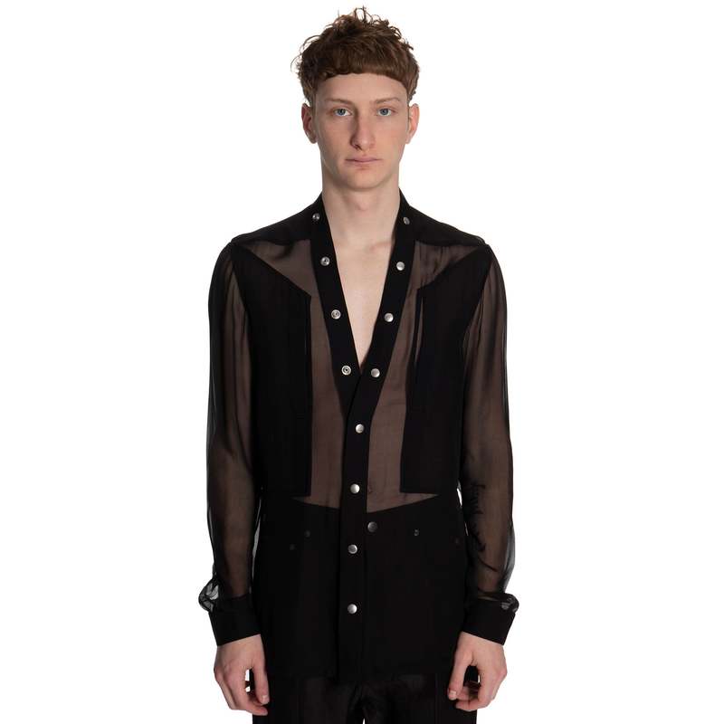 【RICK OWENS】22AW FOGPOCKET LARRY SHIRT Rick Owens Larry Fogpocket Shirt - Black | Garmentory