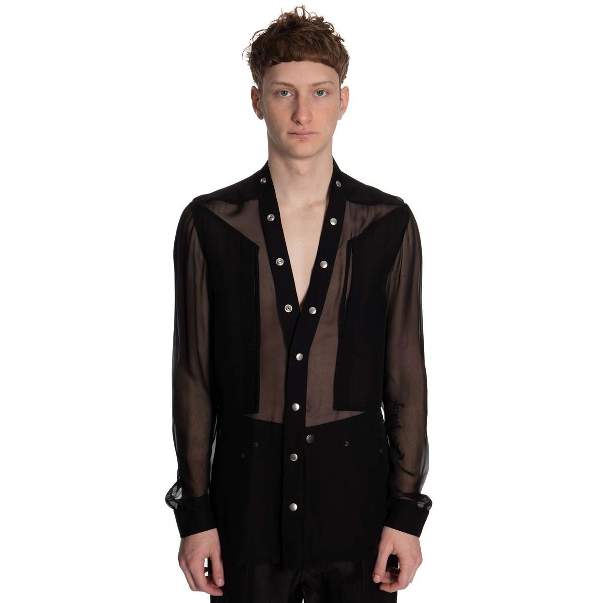 Rick Owens Larry Fogpocket Shirt - Black | Garmentory