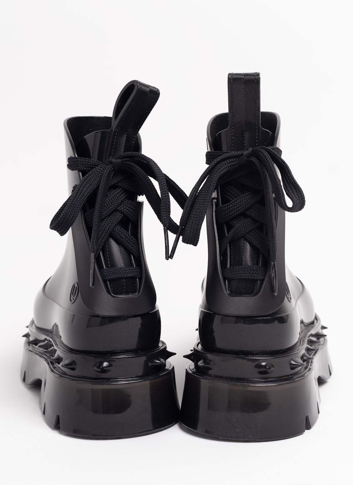 Melissa x Undercover Spikes ブラック アンクルブーツ Melissa x Undercover Spikes Platform Combat Boots | Black