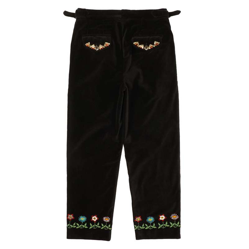 BODE BEADED GARDEN VINE TROUSERS - BLACK/MULTI | Garmentory