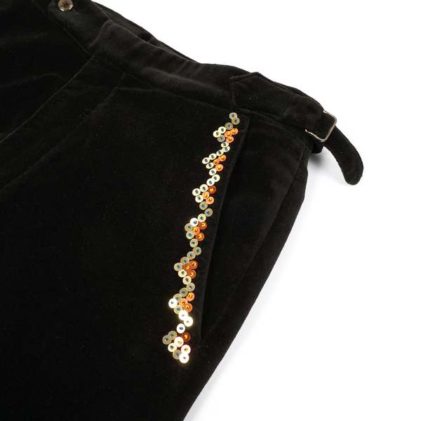 BODE BEADED GARDEN VINE TROUSERS - BLACK/MULTI | Garmentory