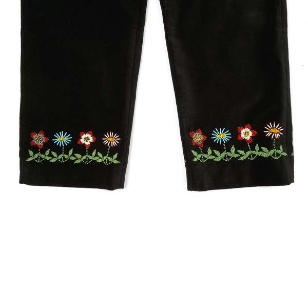 BODE BEADED GARDEN VINE TROUSERS - BLACK/MULTI | Garmentory