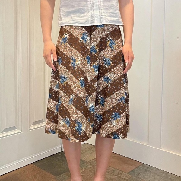 Darling Debs 60s Brown Midi Skirt