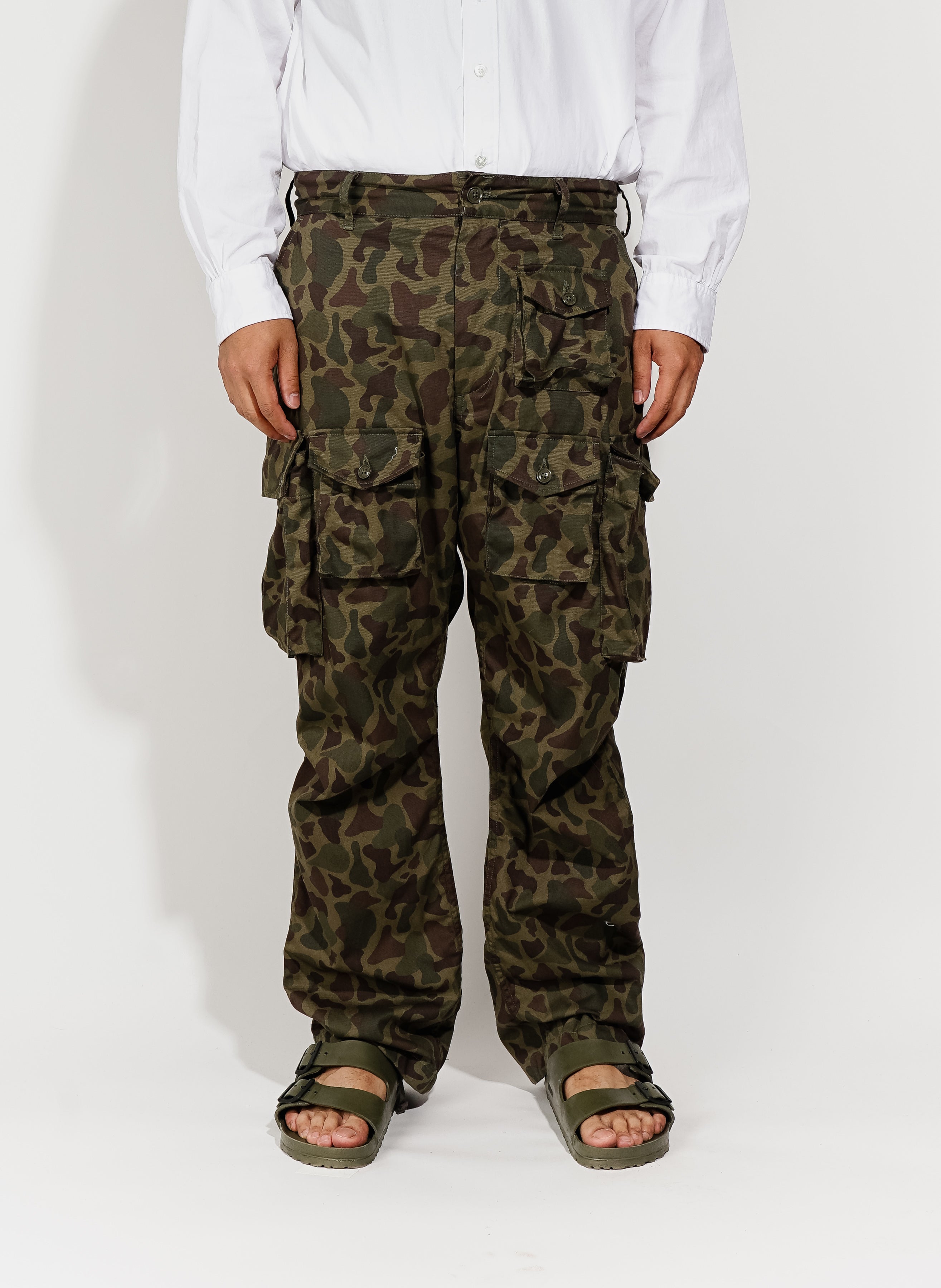 Engineered Garments FA Camo Flat Twill Pant Olive Garmentory