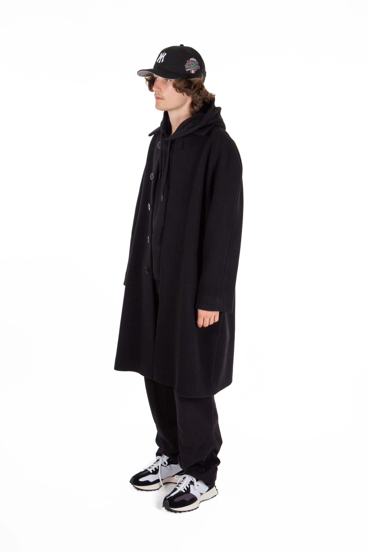 FOUR HORSEMEN Archive Long Wool Coat - Black - Image 2 of 7