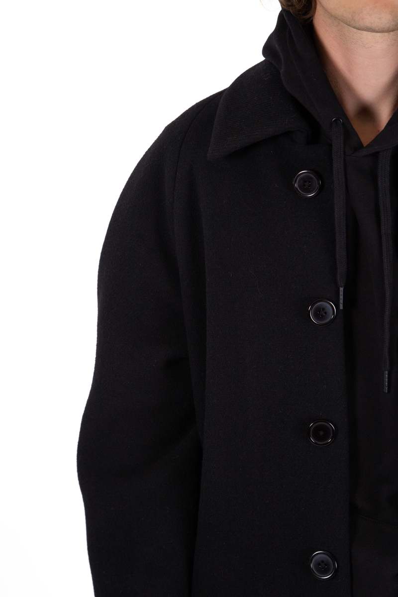 FOUR HORSEMEN Archive Long Wool Coat - Black