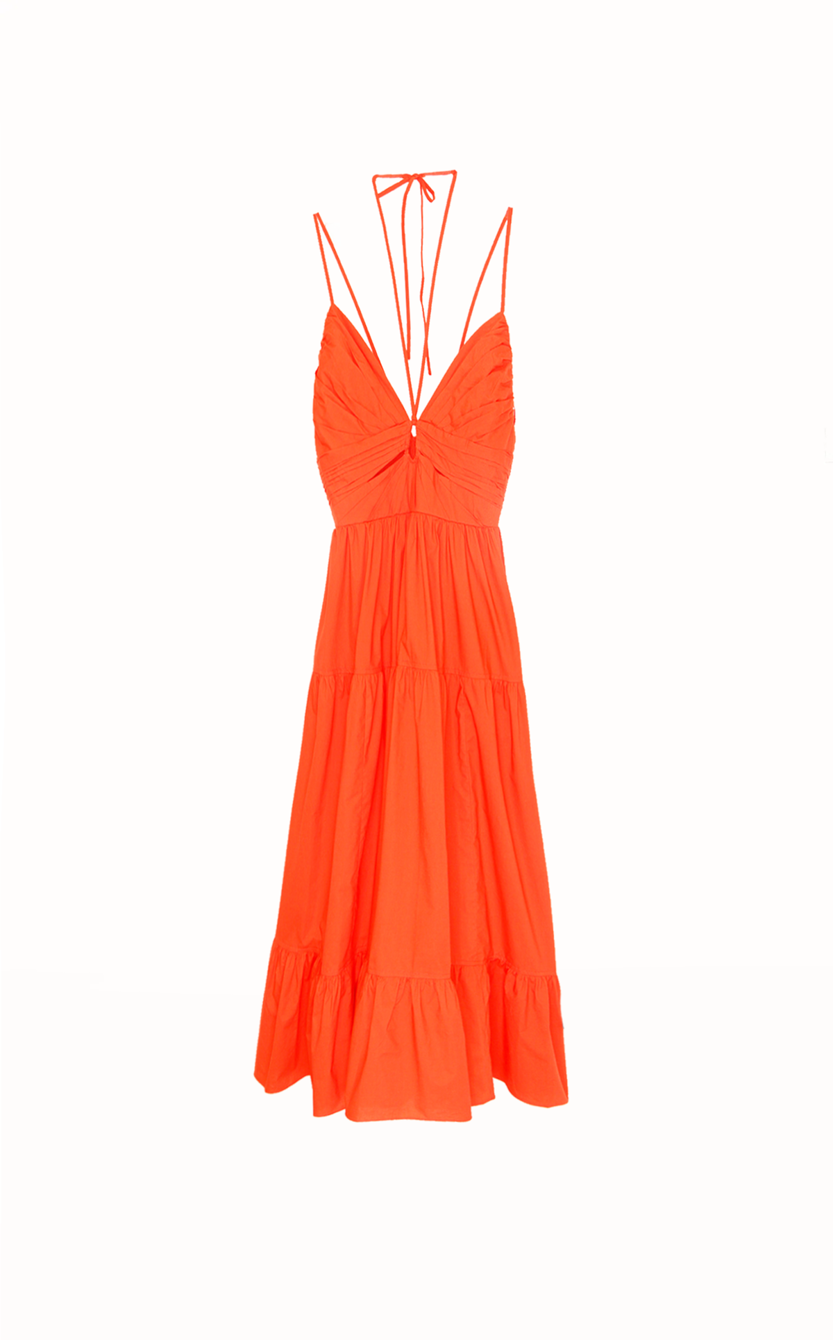 slim fit dress slacks Beloved Gathered Button Down Midi Dress (Neon Coral)