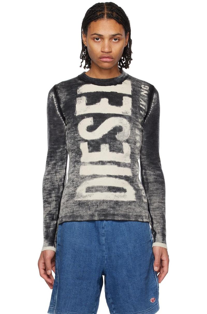 Diesel K-Atullus-Round Sweater - Black | Garmentory