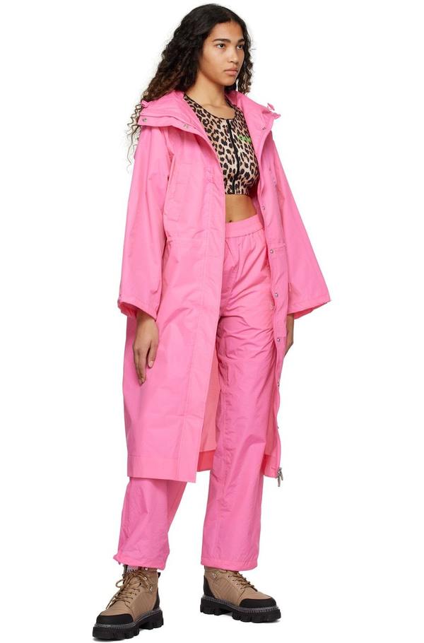 GANNI ピンク ロングコート Ganni Parka Coat - Sugar Plum | Garmentory