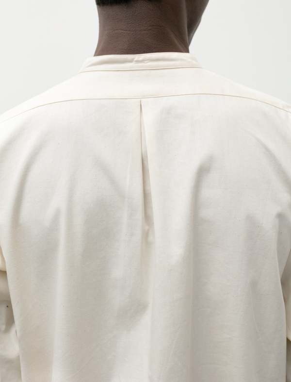 Taiga Takahashi Mens Lot 104 Band Collar Shirt - Ivory | Garmentory