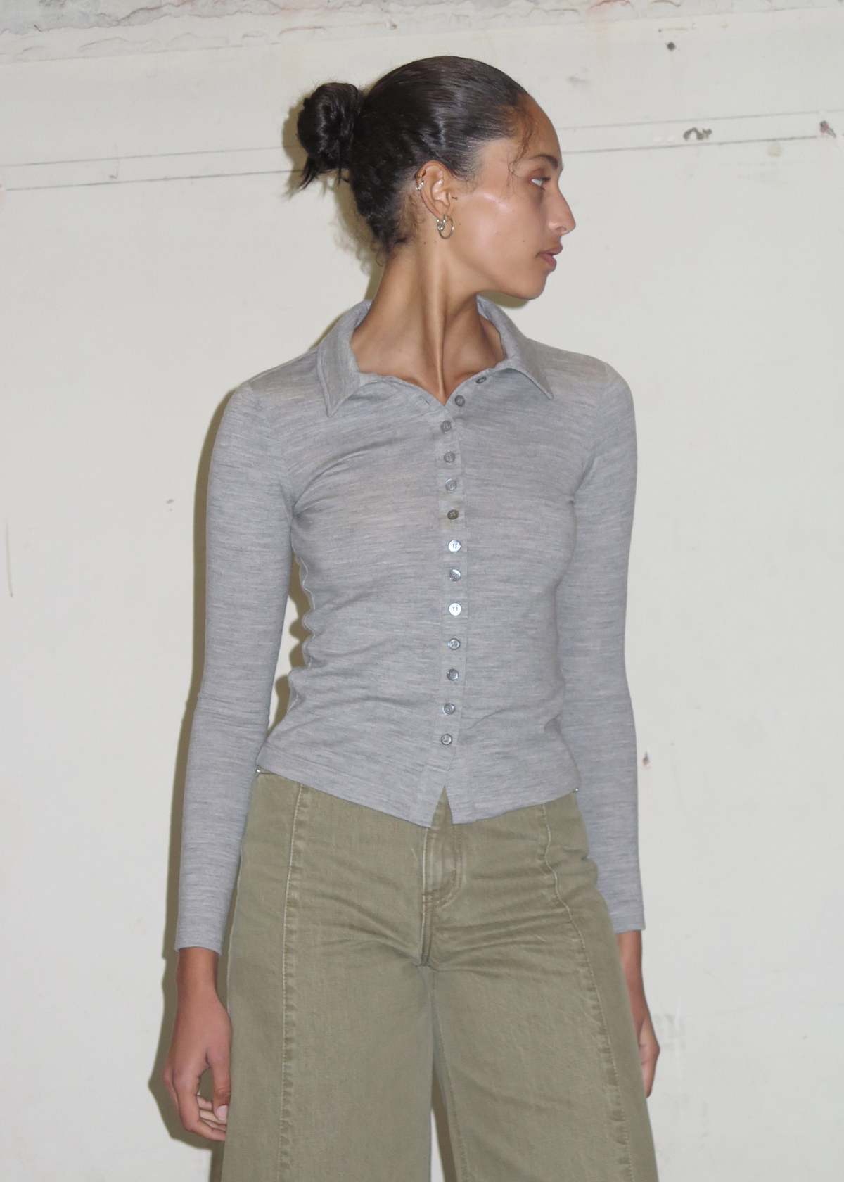 permanent vacation Daily Cardigan - Silver Marle - Image 3 of 4