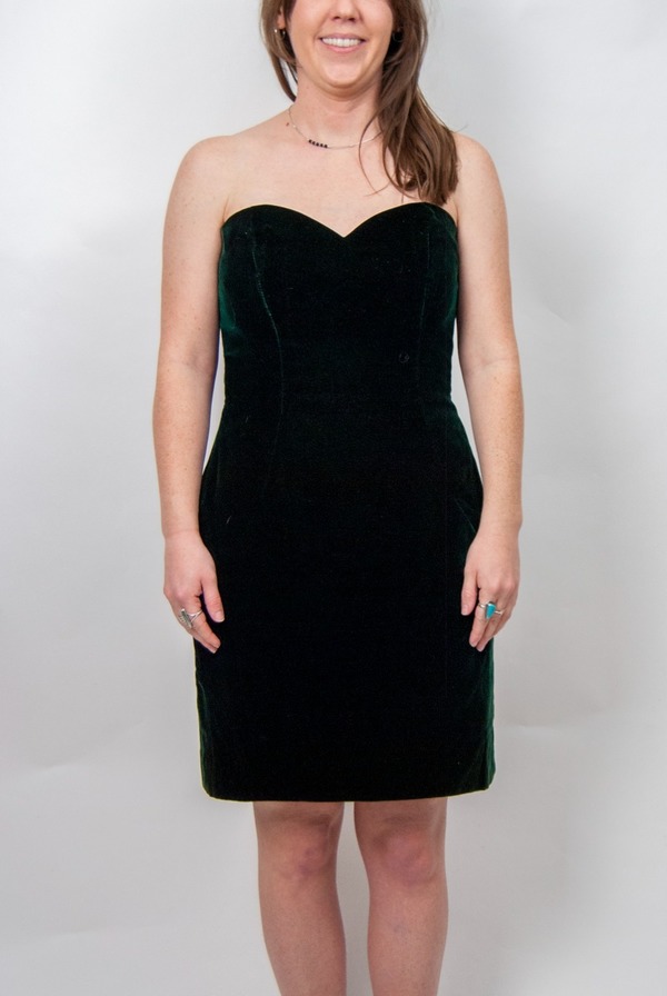 80s victor costa green velvet dress | Garmentory