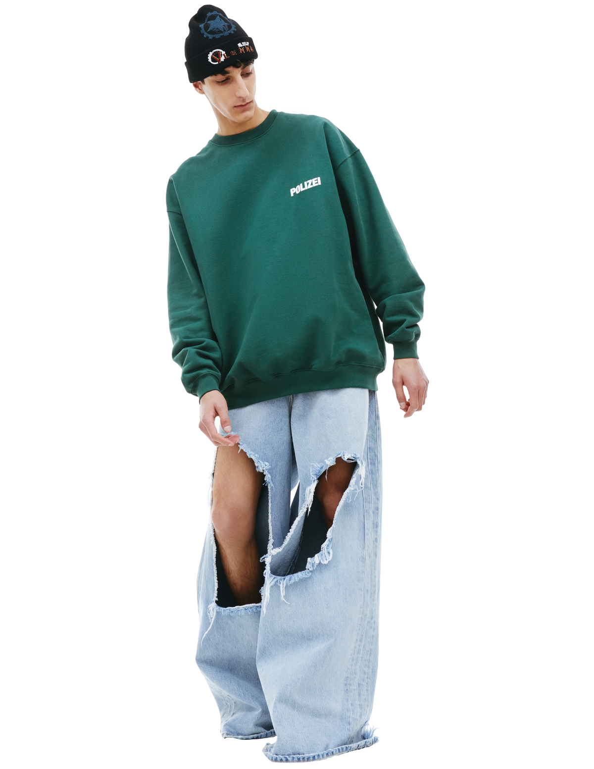 Vetements Polizei-print sweatshirt - Green | Garmentory