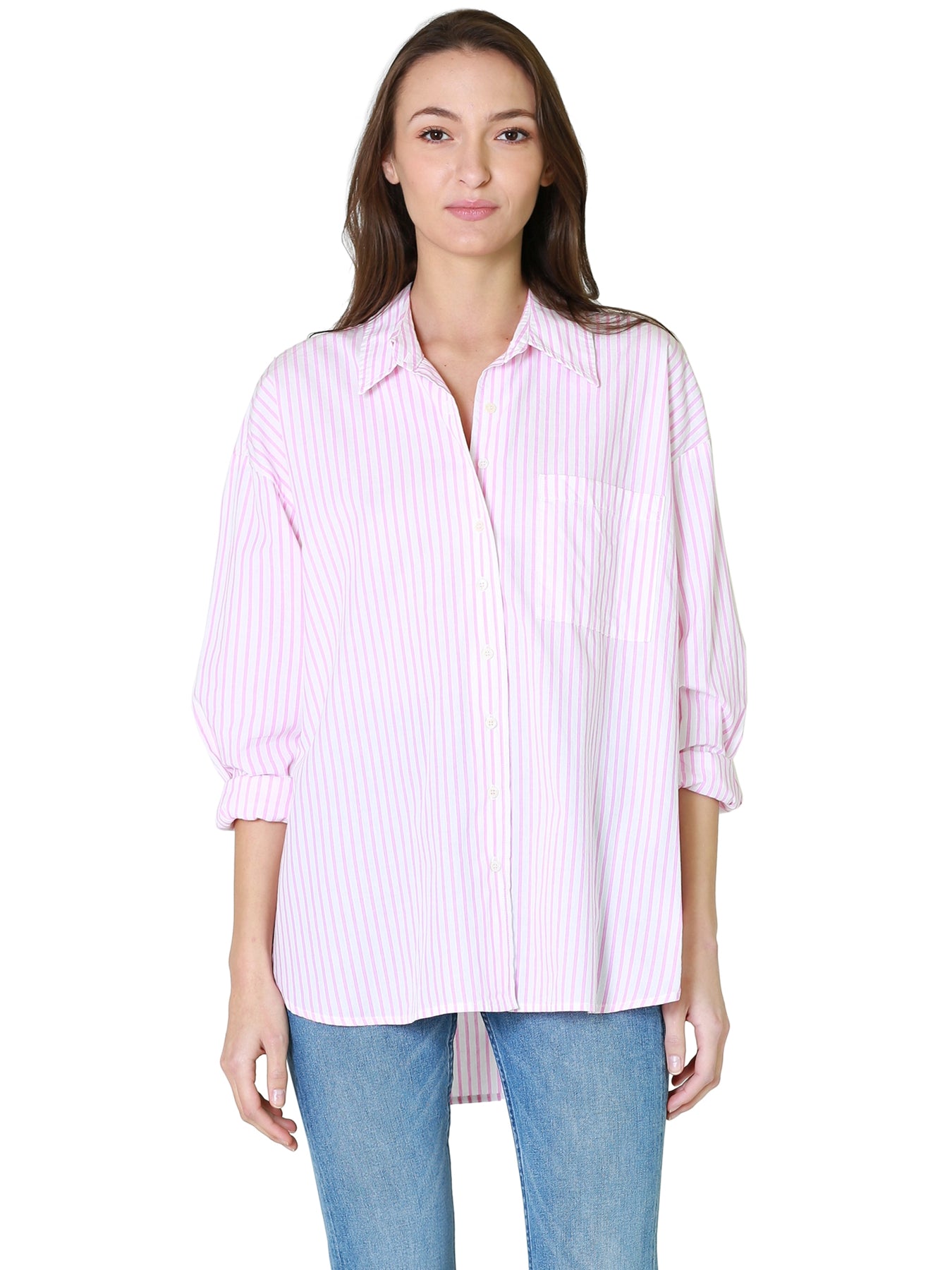 XIRENA SH　キセレナ シャツ/ピンクストライプ Xirena Sydney Shirt - Pink Kiss | Garmentory
