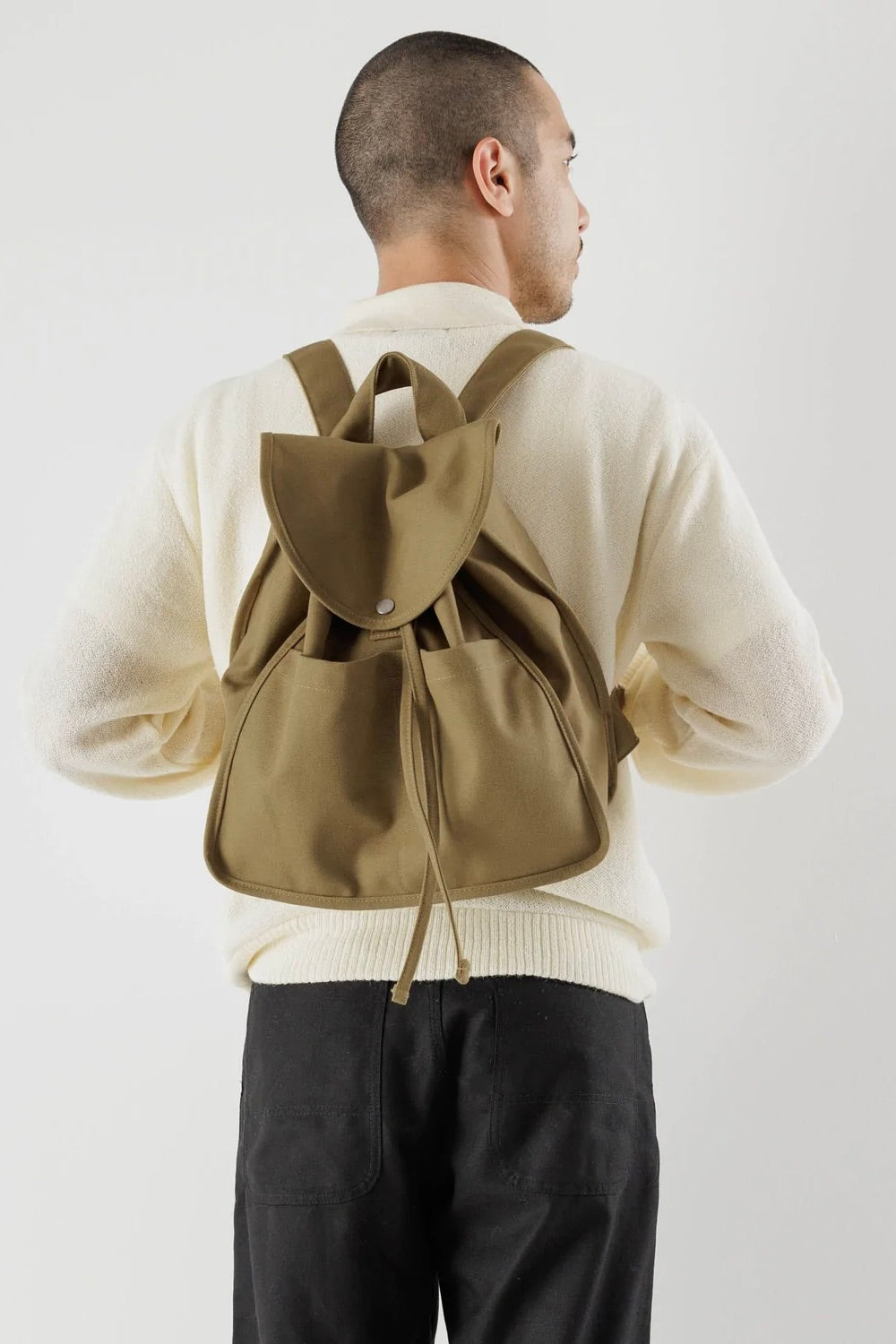 BAGGU small sport backpack in dark khaki Baggu Sport Backpack, Dark Khaki – Norwood main image 3