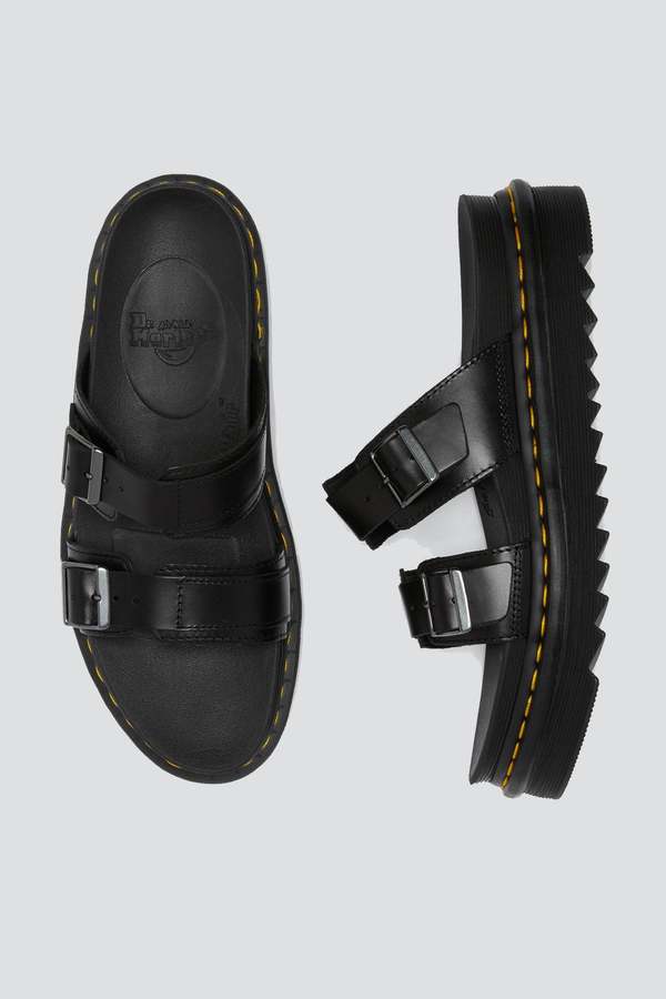 Dr. Martens Myles Brando W Leather Buckle Slide - Black  display picture 3