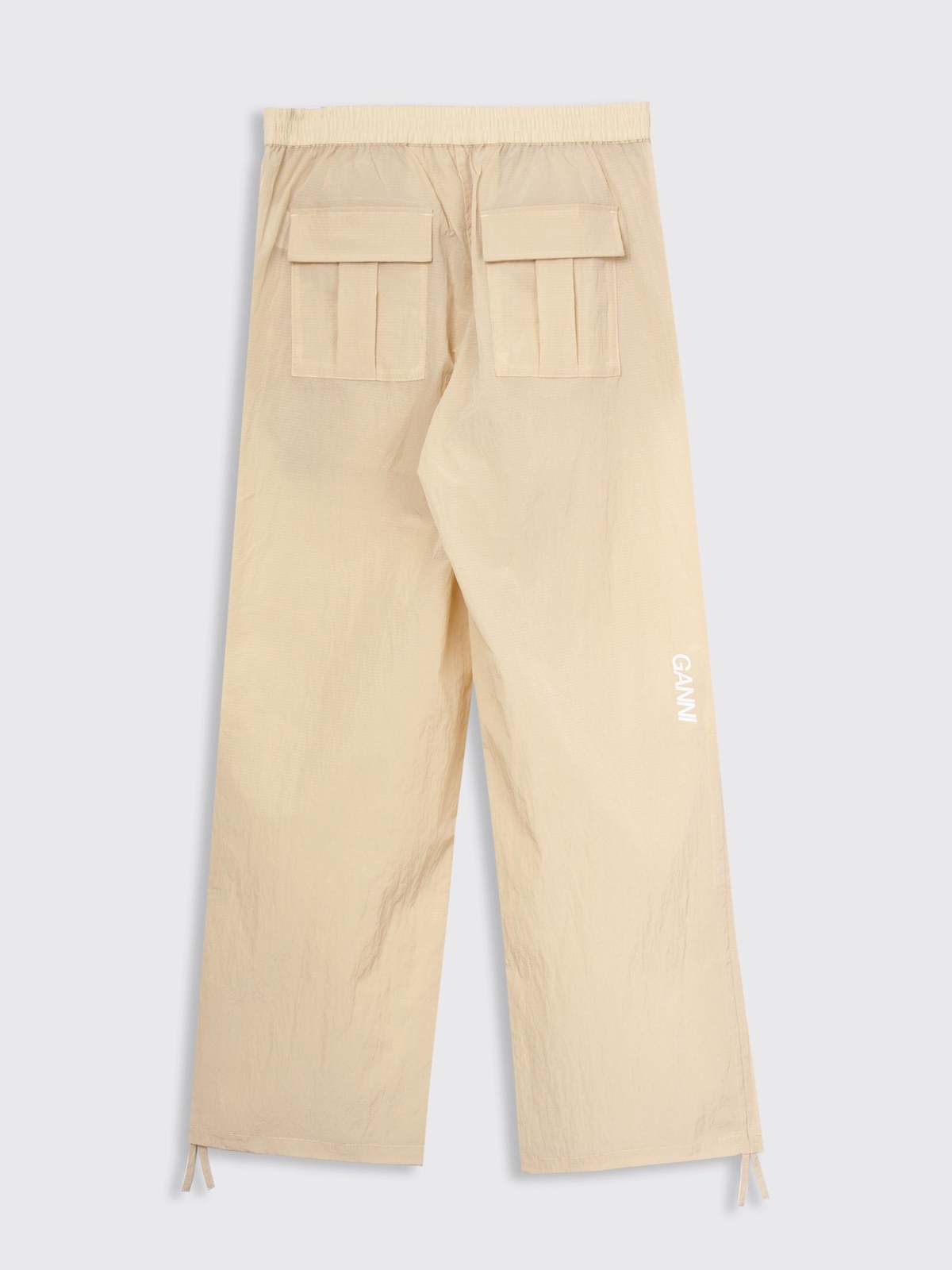 Ganni Light Tech Drawstring Pant - Biscotti | Garmentory