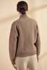 amente Wool High Neck Sweater Cardigan - Brown - Thumbnail 6
