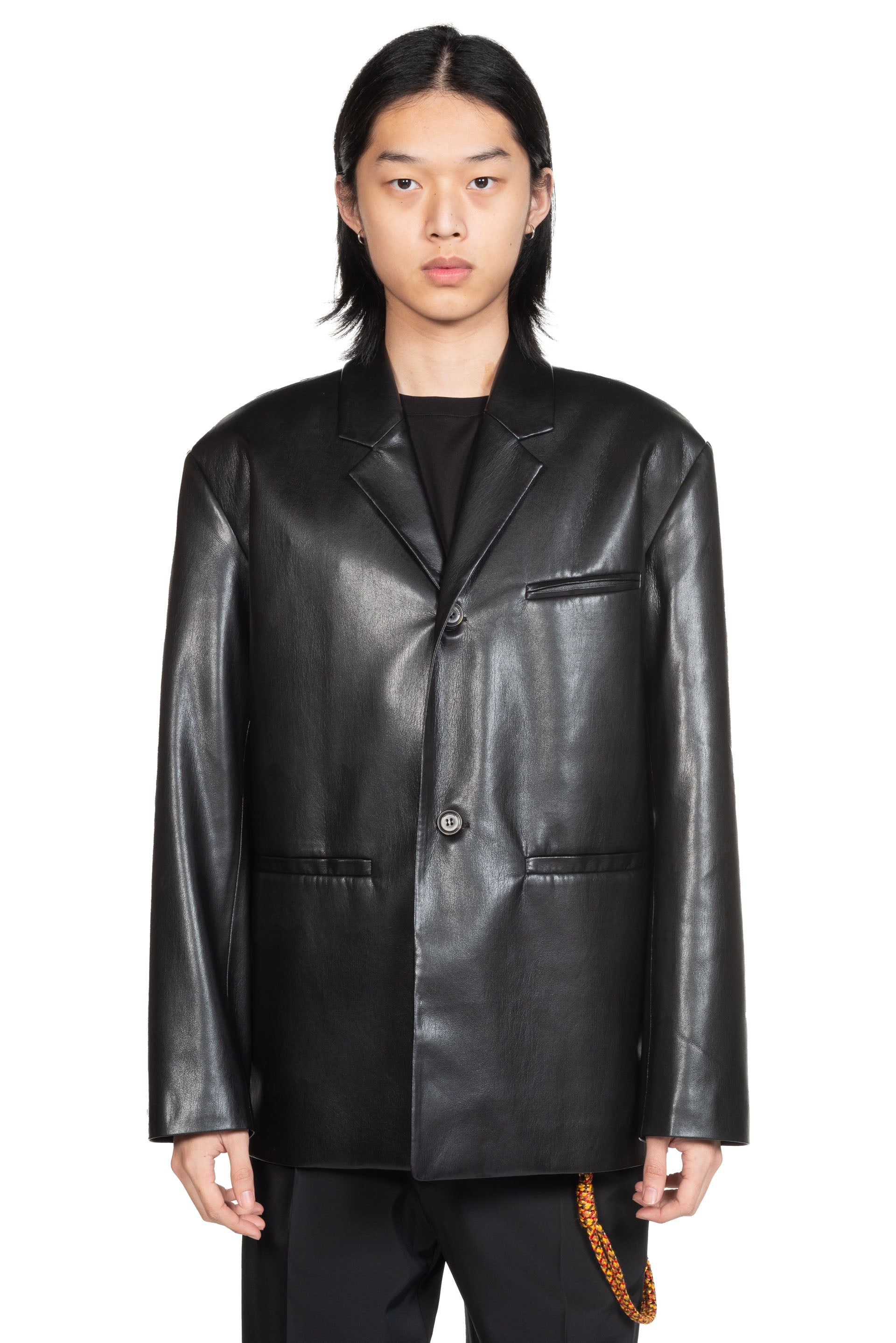 Nanushka Sanco Okobor Alt-Leather Jacket - Black | Garmentory