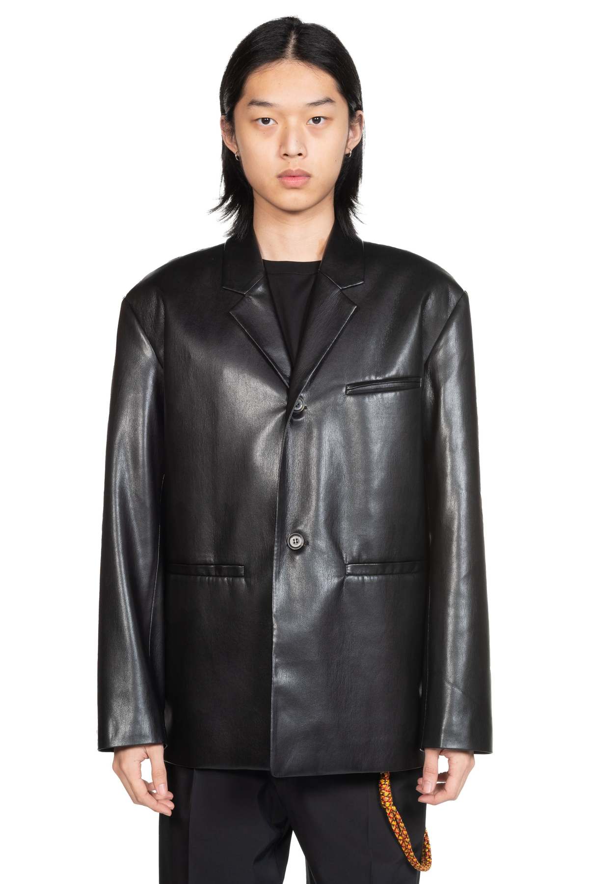Nanushka Sanco Okobor Alt-Leather Jacket - Black | Garmentory