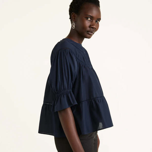 Merlette マーレット SOL BLOUSE ソル ブラウス 黒 美品 Merlette Sol Blouse - Navy | Garmentory