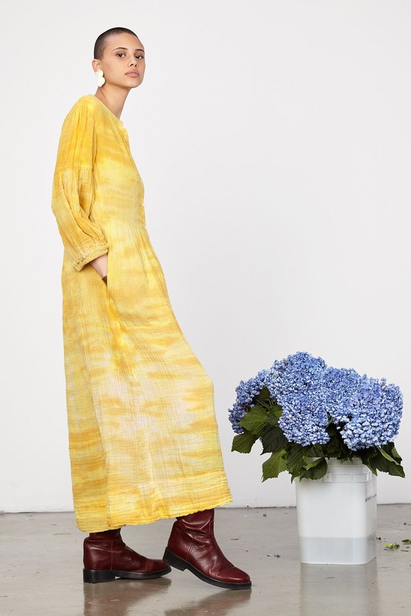Raquel Allegra DANDELION GAUZE PEASANT DRESS Raquel Allegra DANDELION GAUZE PEASANT DRESS