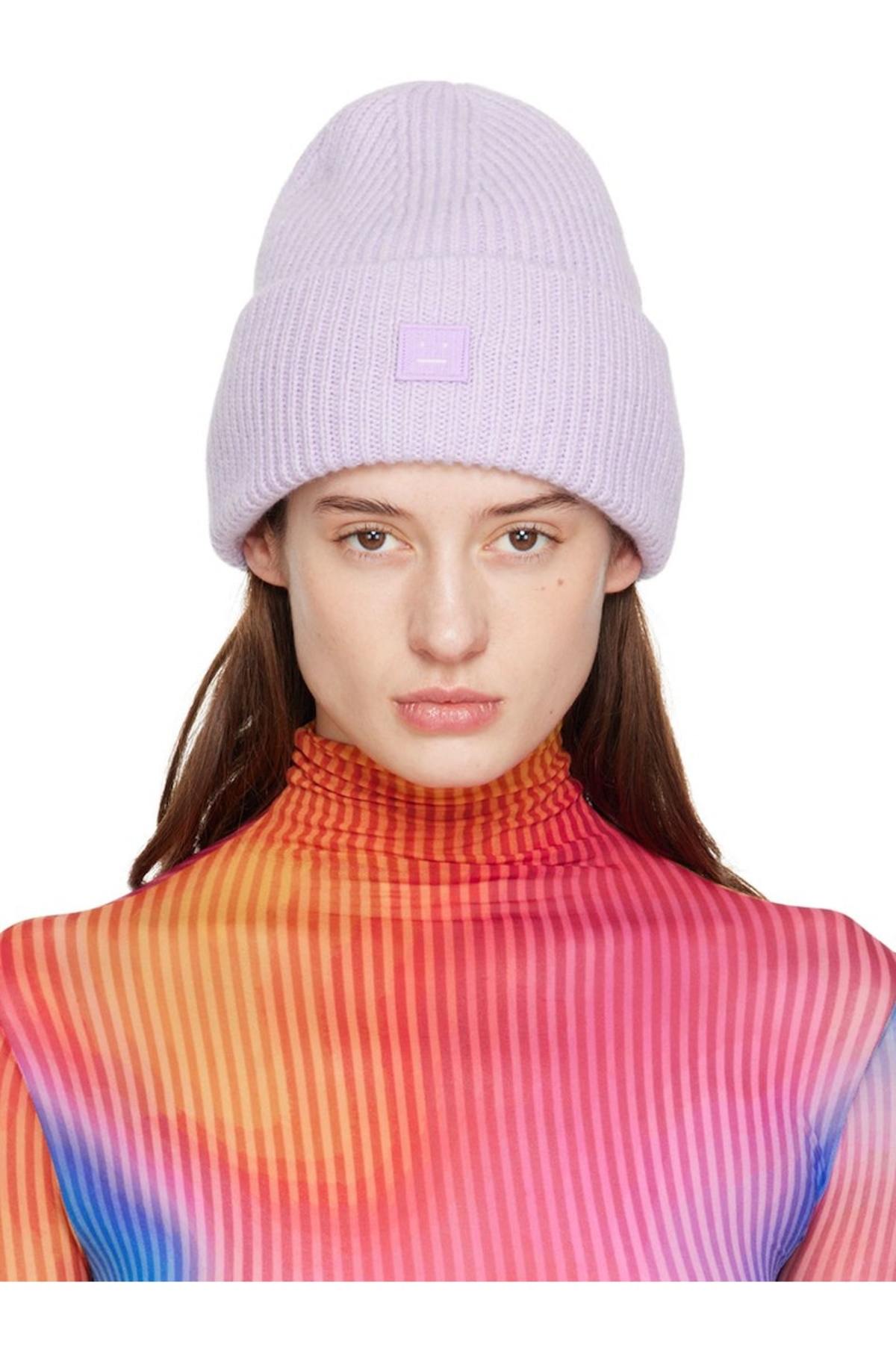 Acne Studios Patch Beanie - Purple | Garmentory