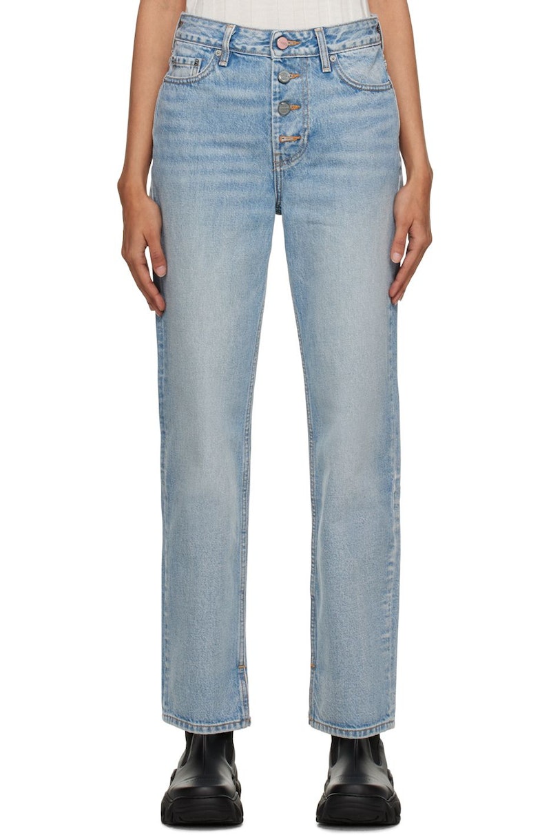 【関税込み】GANNI ブルー Lovy ジーンズ Ganni-Lovy-Jeans---Light-Blue-