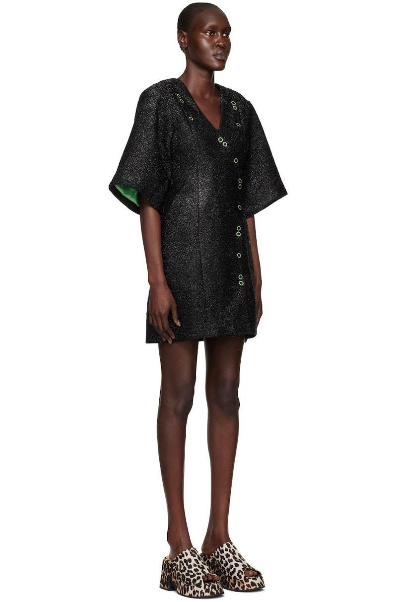 knee length dresses for ladies Black Sparkle Mini Dress