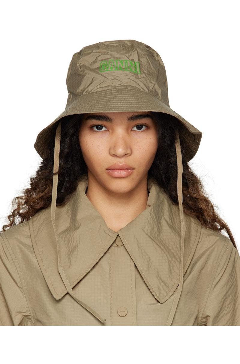 【セール】国内入荷済み♪Ganni Bucket Hat Recycled Kelly Green Tech Bucket Hat | GANNI (Global)