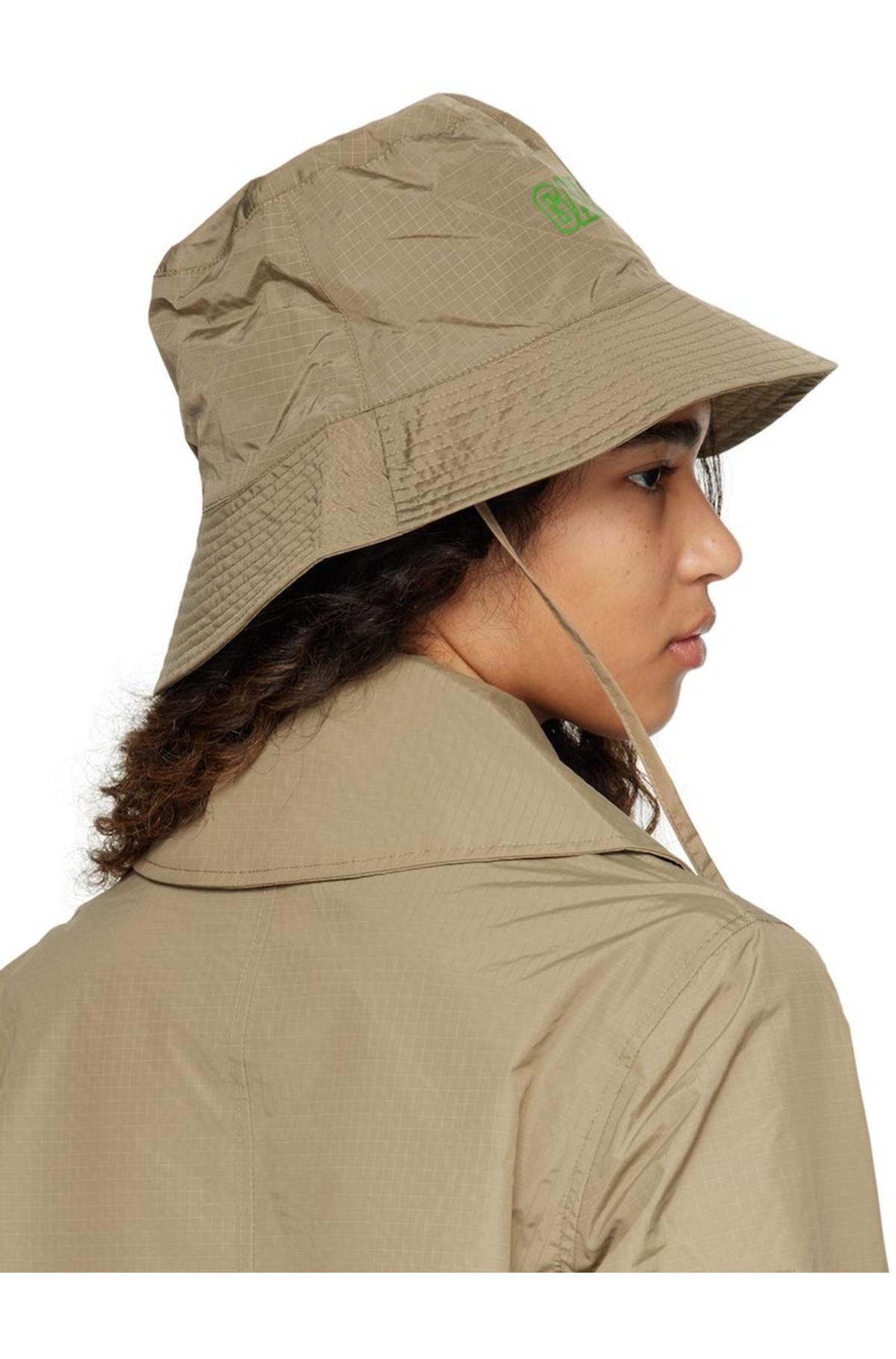 Ganni Khaki Printed Bucket Hat - Petrified Oak | Garmentory