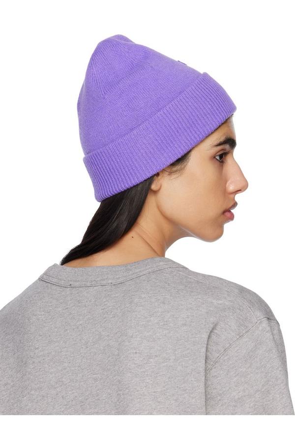 Acne Studios Patch Beanie - Purple | Garmentory display picture 1
