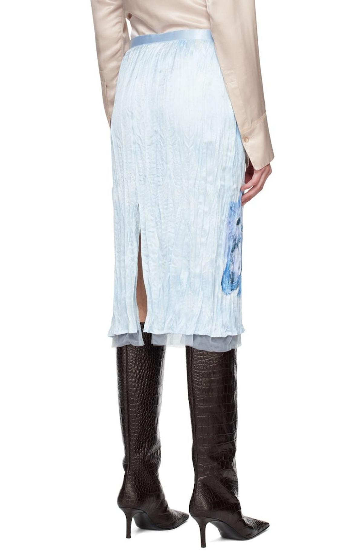 Acne Studios Cats Midi Skirt - Blue | Garmentory