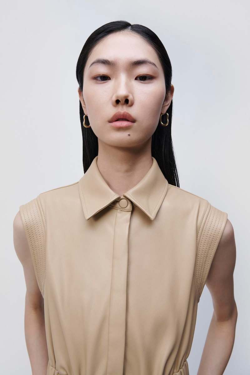 jonathan simkhai vegan leather dress NWT Jonathan SIMKHAI Vegan Leather Mini Dress Vanilla Cutouts Size 12