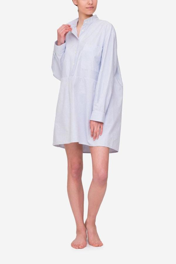 The Sleep Shirt Pocket Sleep Shirt Blue Oxford Stripe The Sleep Shirt Pocket Sleep Shirt Blue Oxford Stripe