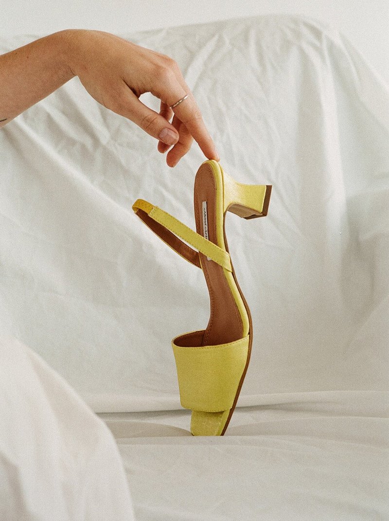 About Arianne Joan Sandal - Sunflower Satin