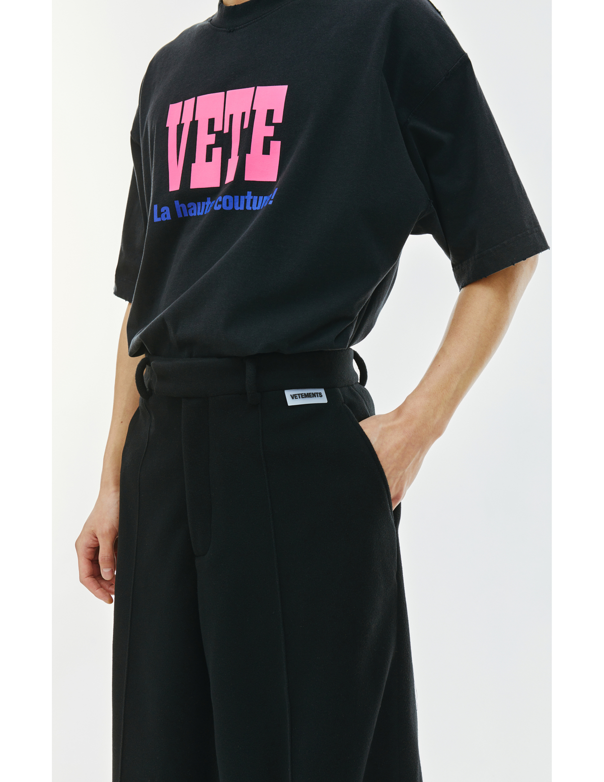 VETEMENTS LA HAUTE COUTURE T-SHIRT Sサイズ ブラック UE63TR740W 
