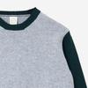 Country of Origin 5 Gauge Tri-Colour Lambswool Crewneck - Grey/Green/Navy - Thumbnail 3