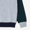 Country of Origin 5 Gauge Tri-Colour Lambswool Crewneck - Grey/Green/Navy - Thumbnail 4