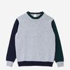 Country of Origin 5 Gauge Tri-Colour Lambswool Crewneck - Grey/Green/Navy - Thumbnail 6