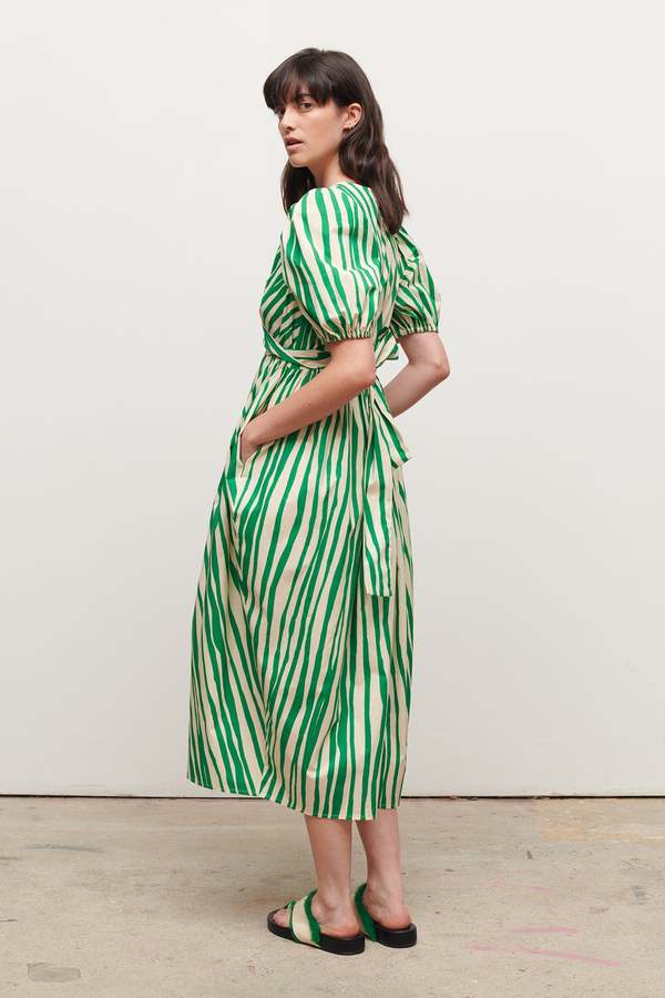 Jakke PENELOPE DRESS - GREEN STRIPE | Garmentory Jakke PENELOPE DRESS - GREEN STRIPE | Garmentory