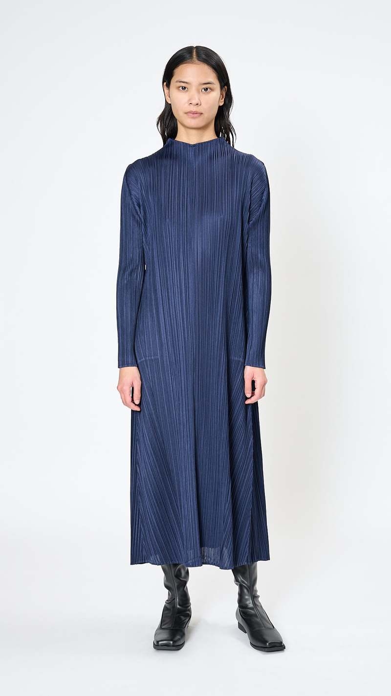 Pleats Please by Issey Miyake Monthly Colors Dress - Dark Navy  