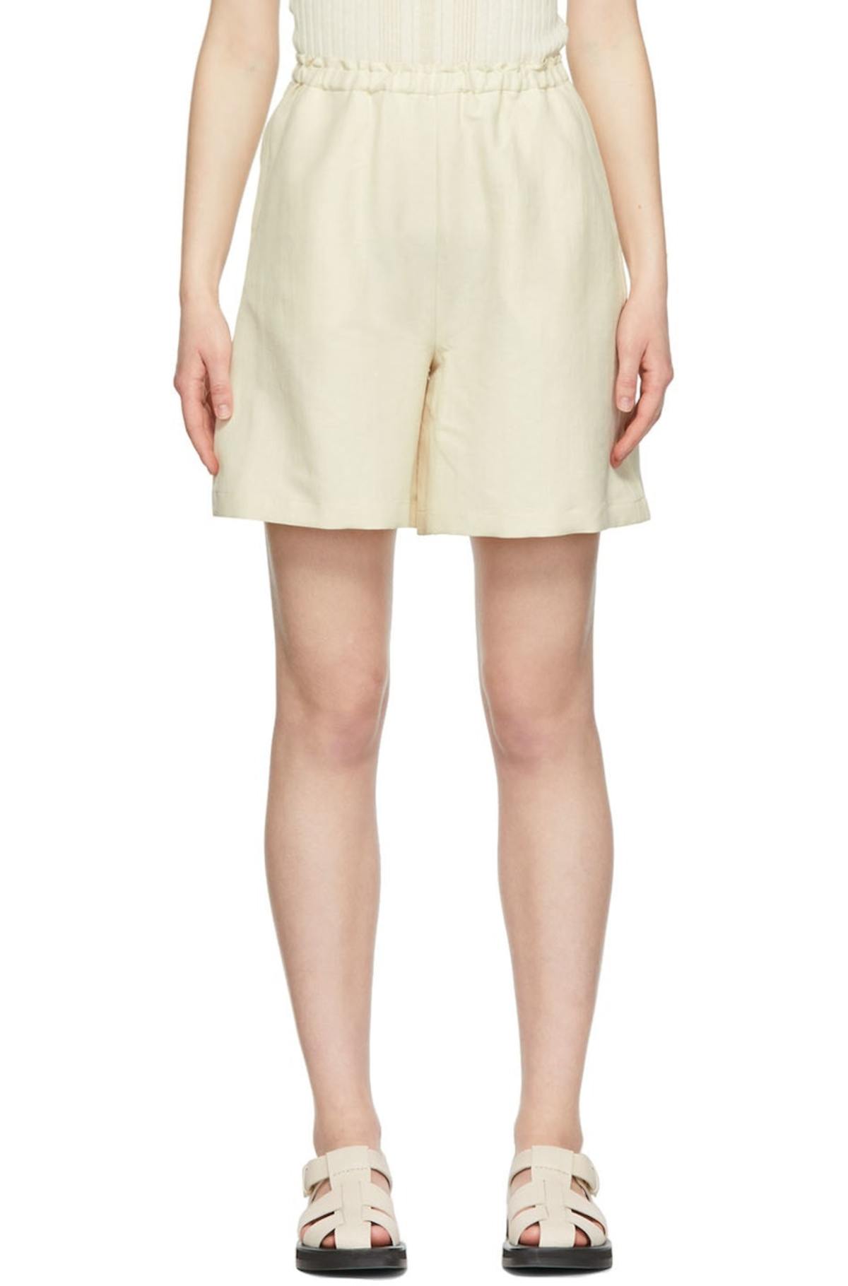 Totême Stretch Linen Shorts Cava Garmentory