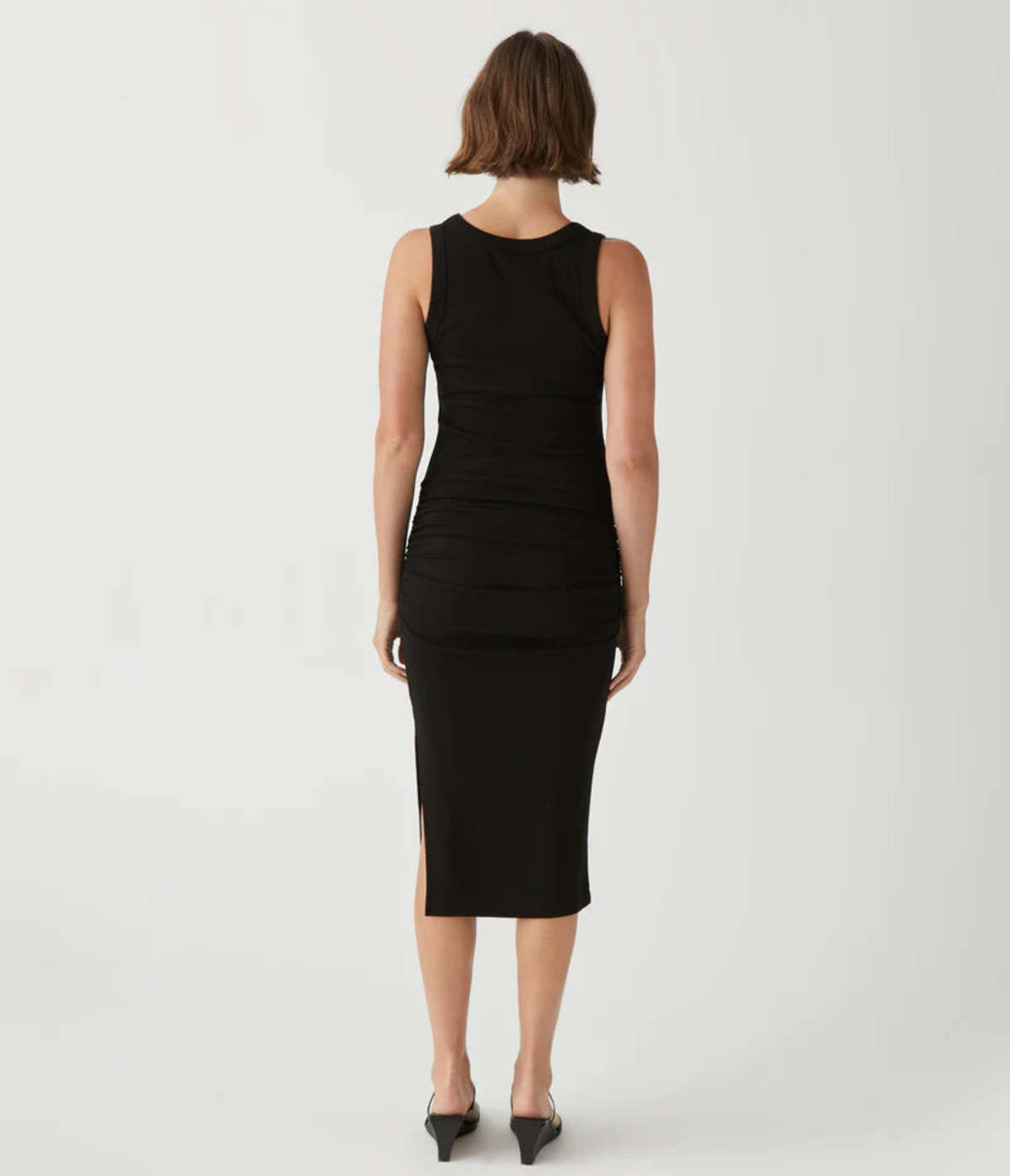 Michael Stars Lori Ribbed Dress - Black | Garmentory