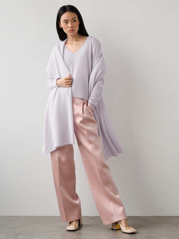 White + Warren Cashmere Travel Wrap - Silver Lilac Heather